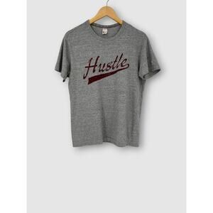 Champion Vintage "Hustle" Script Graphic Tee Heather Gray Size Small